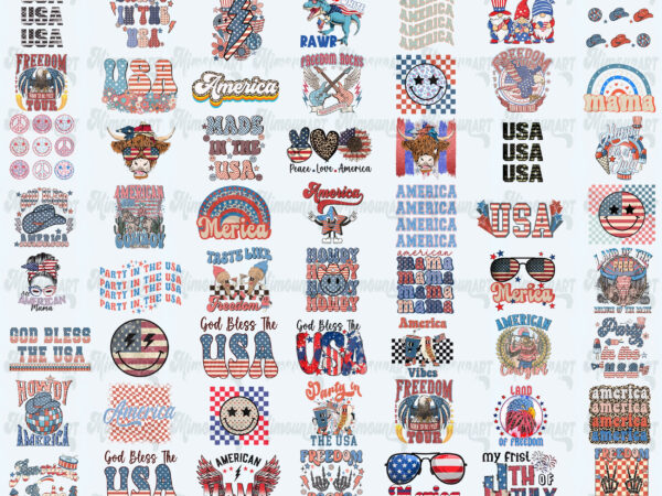 Retro 4th of july t-shirt desisgns bundle