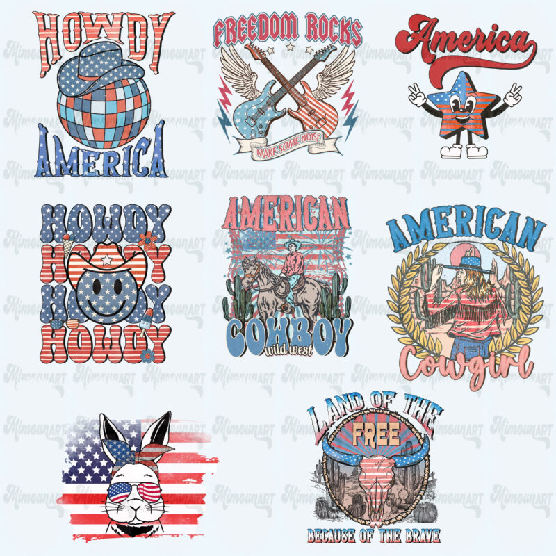 Retro 4th of july T-shirt desisgns Bundle