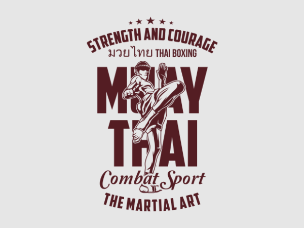 Muay thai combat sport t shirt designs for sale