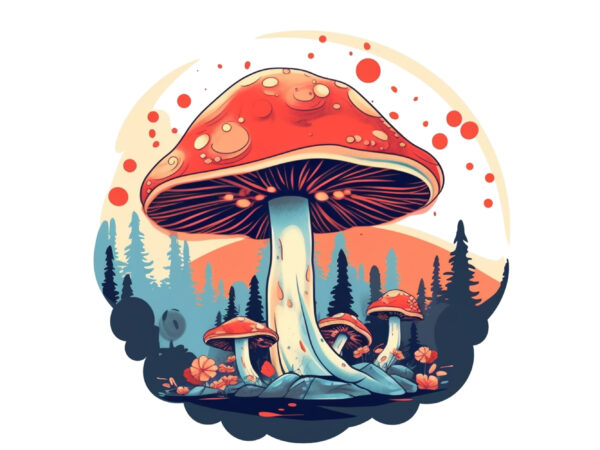 Mushroom, vector, magic, retro, illustration, hippy, graphic, art, vintage, abstract, kids, typography, magical, mushrooms, t shirt, fantastic, night, nature, organic, fantasy, fluorescent, forest, cartoon, drawing, design, fashion, hand drawn, motivational,