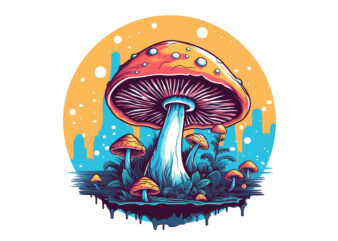 magical mushroom t shirt design png