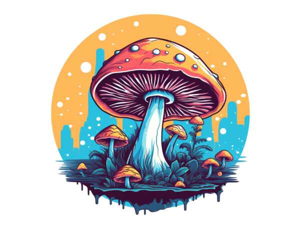 Magical mushroom t shirt design png