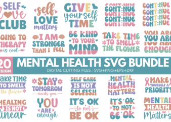 Mental Health SVG Bundle t shirt designs for sale