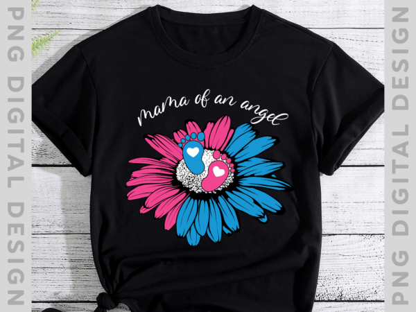 Miscarriage awareness png file for shirt, sunflower shirt design, pink and blue ribbon, pregnancy and infant loss awareness design hh