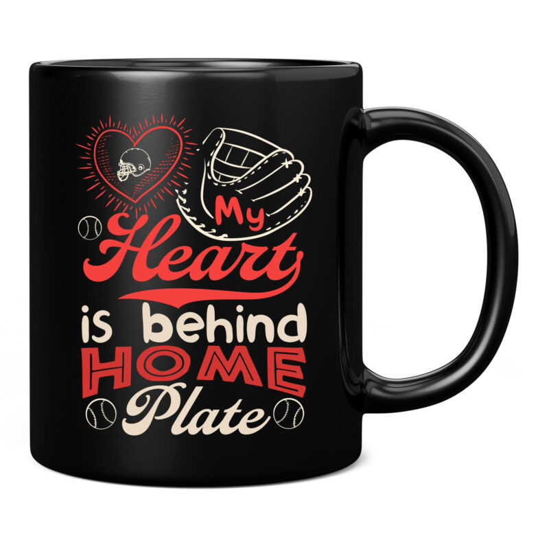 Mom Baseball Shirt My Heart Is Behind Home Plate Catcher T-Shirt PC