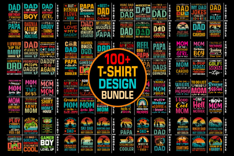 Mom Dad T-Shirt Design Mega Bundle,