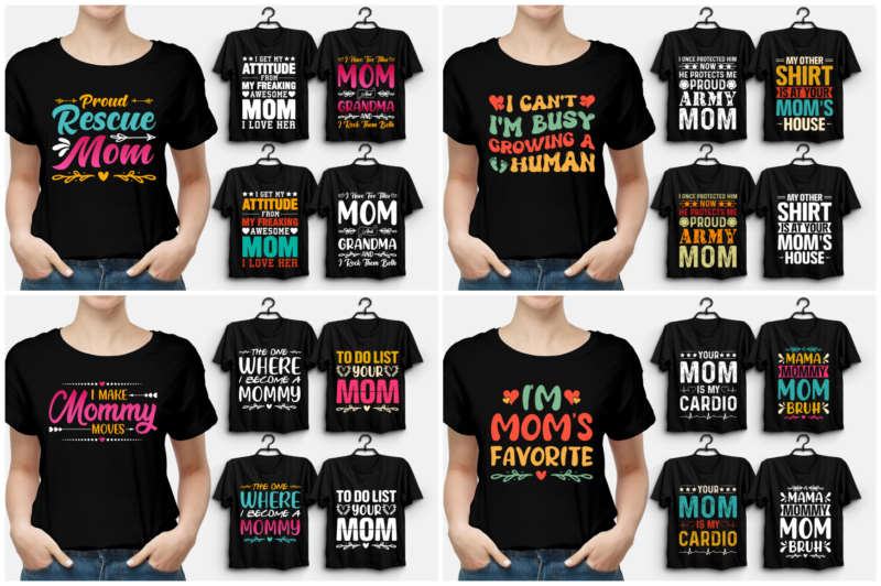 Mom Mother’s Day T-Shirt Design Bundle