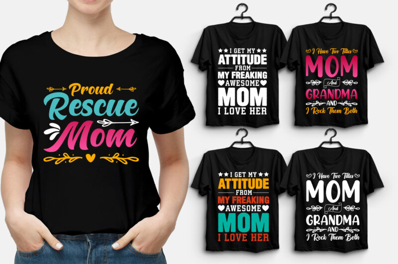 Mom Mother’s Day T-Shirt Design Bundle