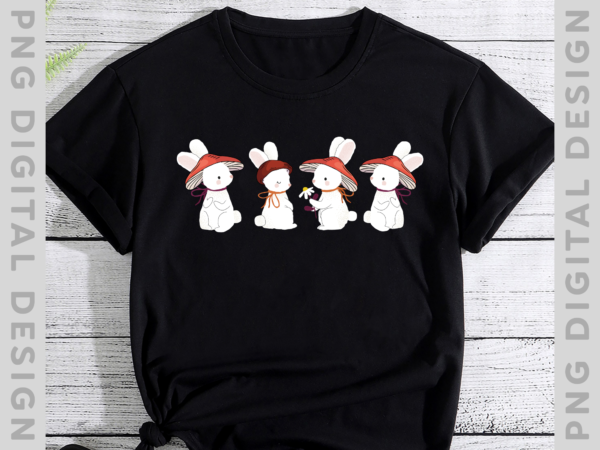 Mushroom rabbit t-shirt, cottage core shirt, mushroom lover tshirt, gift for rabbit lovers th