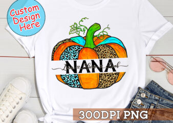 Nana Pumpkin PNG File, Personalized Grandkids PNG Sublimation, Fall Digital Download, Gift For Grandma From Grandkids HC