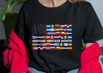 National Hispanic Heritage Month Celebration Latin Flags T-Shirt, Instant Download PH