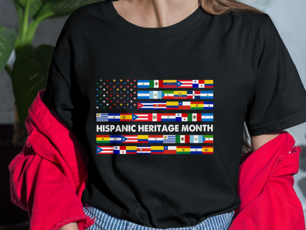 National hispanic heritage month celebration latin flags t-shirt, instant download ph