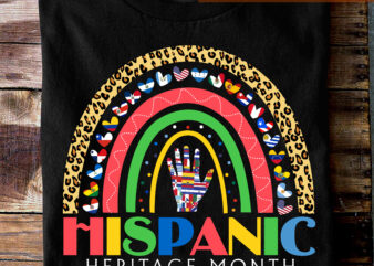 National Hispanic Heritage Month PNG File For Shirt, Hispanic Flag Design, Rainbow PNG, Latin Amercan Design, Instant Download HC