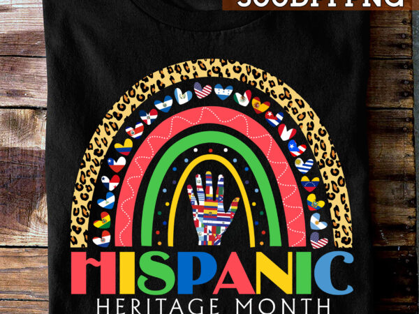National hispanic heritage month png file for shirt, hispanic flag design, rainbow png, latin amercan design, instant download hc