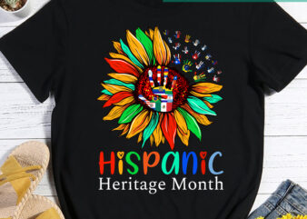 National Hispanic Heritage Month Sunflower All Countries T-Shirt, Hispanic Flag Design, Sunflower PNG, Latin Amercan Design PC