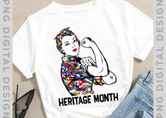 National Hispanic Heritage Month Woman Latino Countries Flag T-Shirt, Hispanic Heritage Month PNG File Instant Download PH