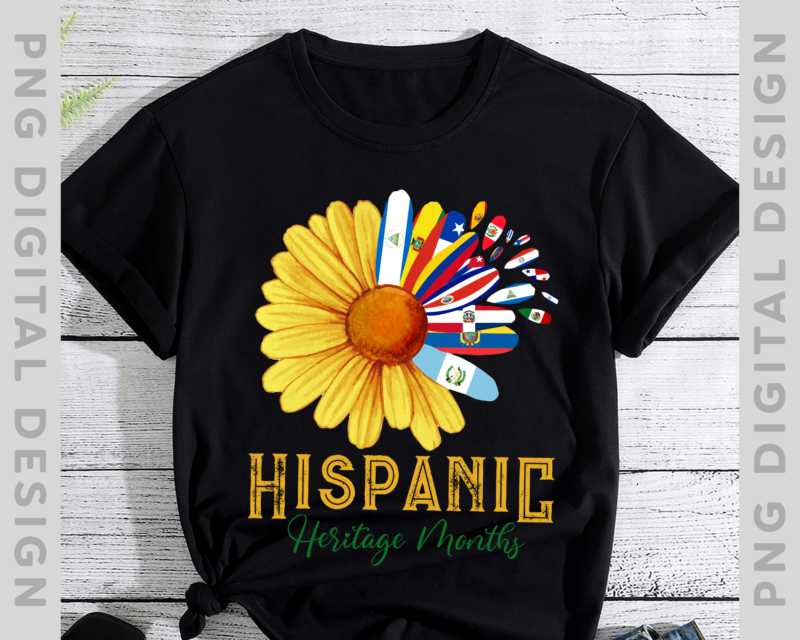 National Hispanic Heritage Months Tees Hispanic Heritage Month National Latino Pretty Flower Flags T-Shirt PH