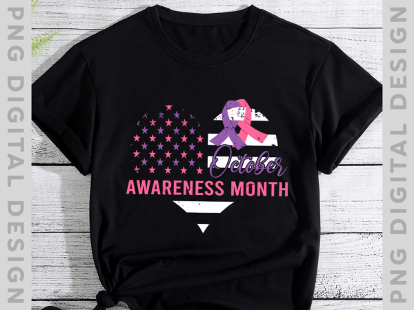 October breast cancer _ domestic violence awareness month t-shirt png file ph