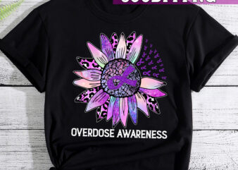 Overdose Awareness Wear Purple Leopard Sunflower Shirt, Overdose Ribbon, Purple Ribbon, Overdose Mom, Recovery Month, Awareness Cancer Month