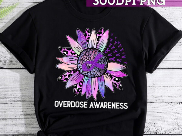 Overdose awareness wear purple leopard sunflower shirt, overdose ribbon, purple ribbon, overdose mom, recovery month, awareness cancer month t shirt design online