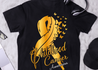 PNG File – Childhood Cancer Awareness Shirt Design, Gold Ribbon Shirt, Cancer Survivor Gift, Instant Download HH