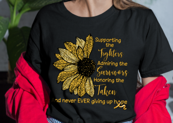 PNG File – Childhood Cancer Awareness Shirt, Sunflower Shirt, Gold Ribbon Shirt, Childhood Cancer Warrior Mom, PNG Design HH