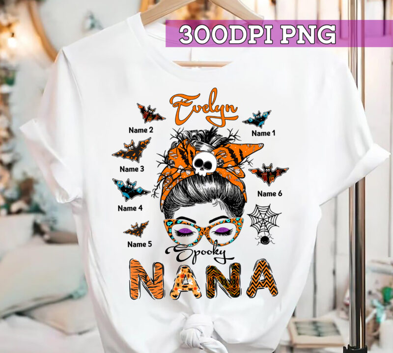PNG File – Halloween Grandma Shirt Design, Spooky Nana Shirt, Gift For Grandma, Halloween Costume Instant Download HC