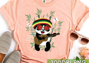 Panda playing bass guitar shirt, mens animal playing guitar tshirt, music t-shirt TC