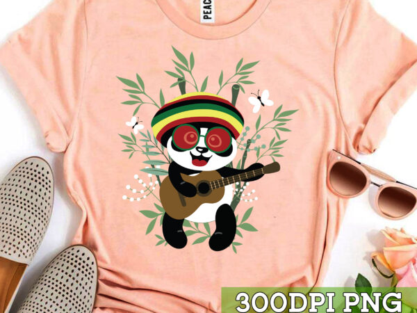 Panda playing bass guitar shirt, mens animal playing guitar tshirt, music t-shirt tc