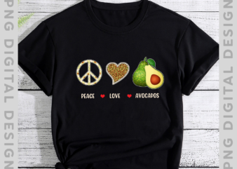 Peace Love Avocados Leopard, lovers gifts for girls women men kids T-Shirt, Avocado shirt TH