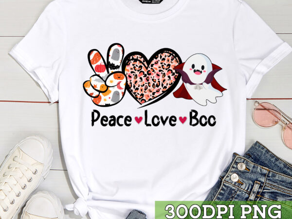 Peace love boo t-shirt, halloween gift, funny gift holiday, boo halloween shirt tc