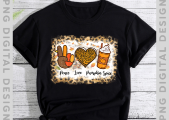 Peace Love Pumpkin Spice Turkey Fall Leopard Thanksgiving NH