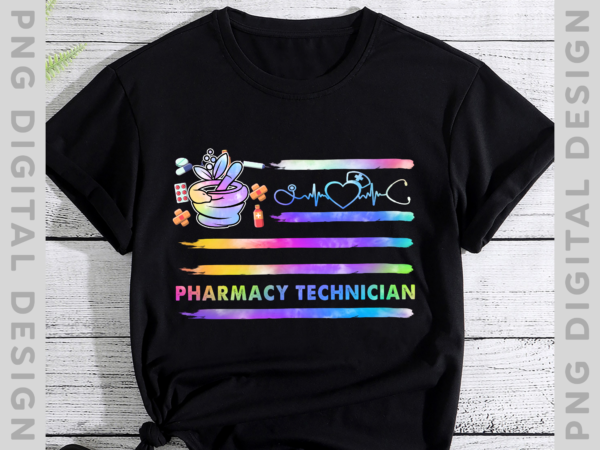 Pharmacy tech tie dye t-shirt, cute pharmacy technician shirt for woman, women pharmacy tech shirt, cpht shirt, pharmacy technician gift png file ph