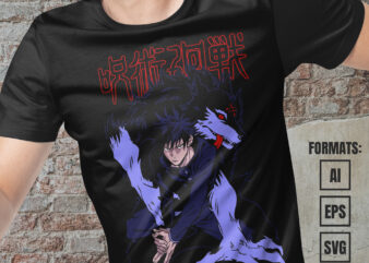 Premium Jujutsu Kaisen Anime Vector T-shirt Design Template #12