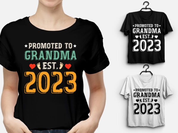 Promoted to grandma est 2023 t-shirt design