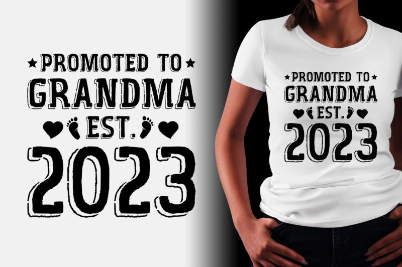 Promoted to Grandma Est 2023 T-Shirt Design