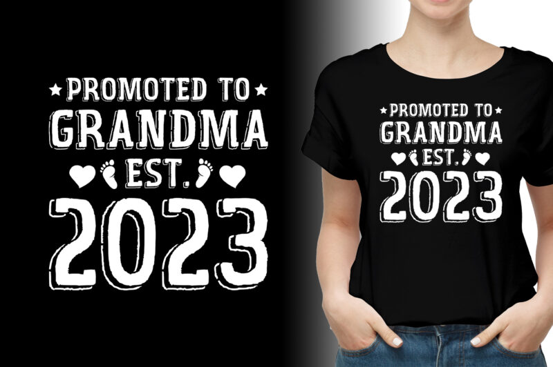 Promoted to Grandma Est 2023 T-Shirt Design