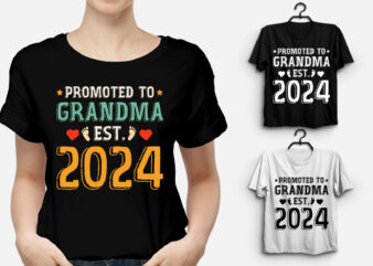 Promoted to Grandma Est 2024 T-Shirt Design