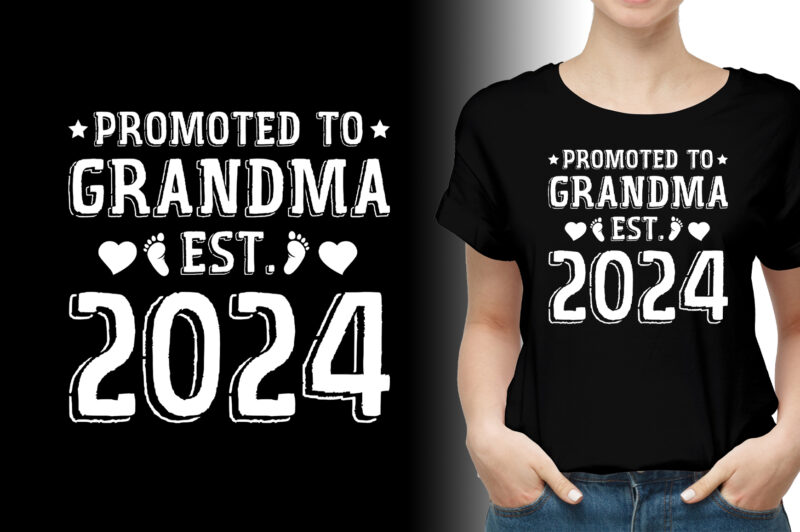 Promoted to Grandma Est 2024 T-Shirt Design