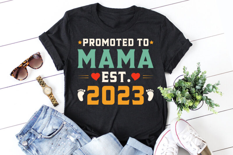 Promoted to Mama Est 2023 T-Shirt Design