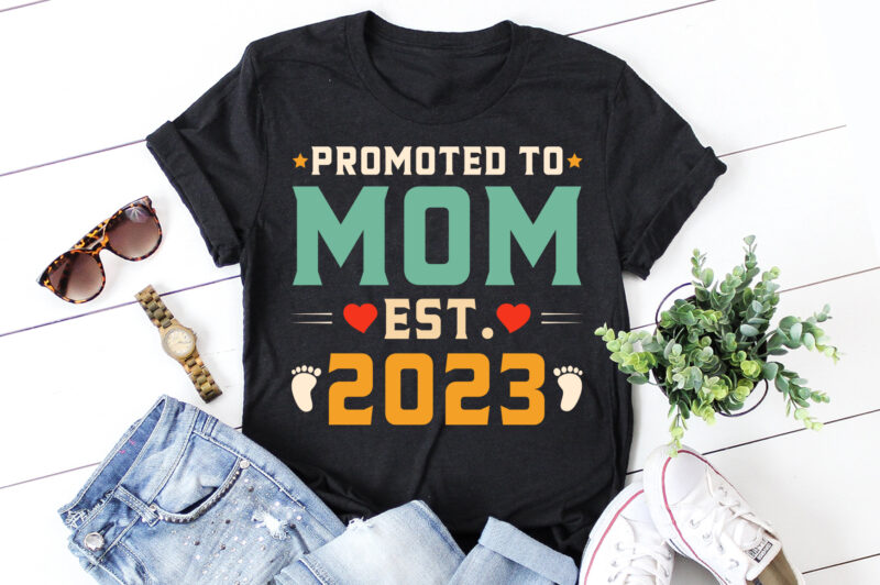 Promoted to Mom Est 2023 T-Shirt Design