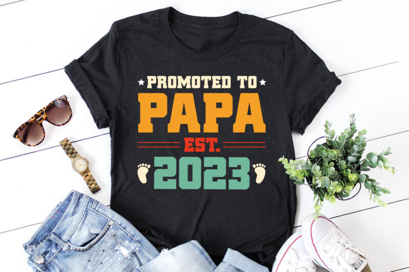 Promoted to Papa Est 2023 T-Shirt Design