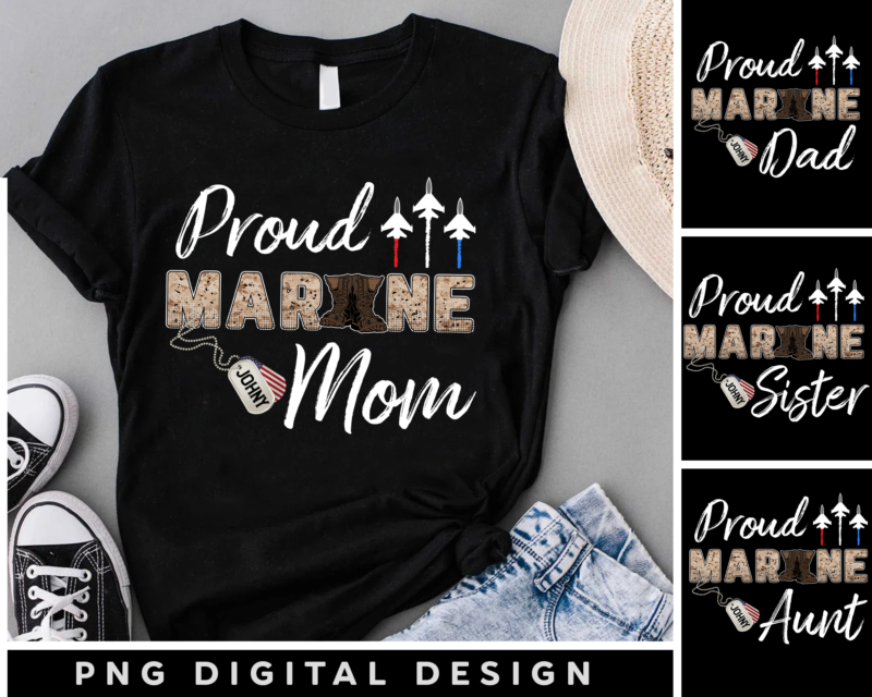 Proud Marine Mom PNG File For Shirt, Proud Marine Grandma Design, Military Instant Download, Military Family Gift PH