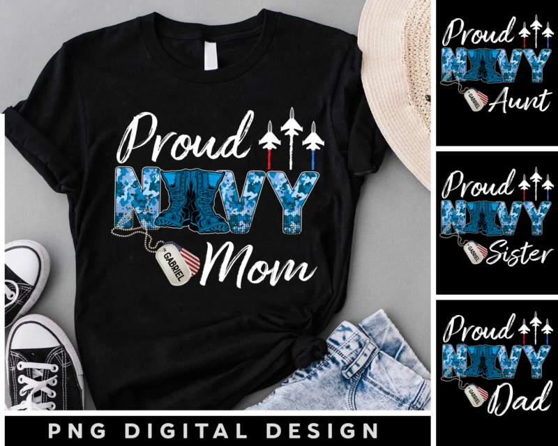 Proud Navy Mom PNG File For Shirt, Proud Navy Grandma Design, Military Instant Download, Military Family Gift PH
