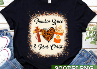 Pumpkin Spice _ Jesus Christ Autumn Fall Leopard Thanksgiving NC t shirt illustration