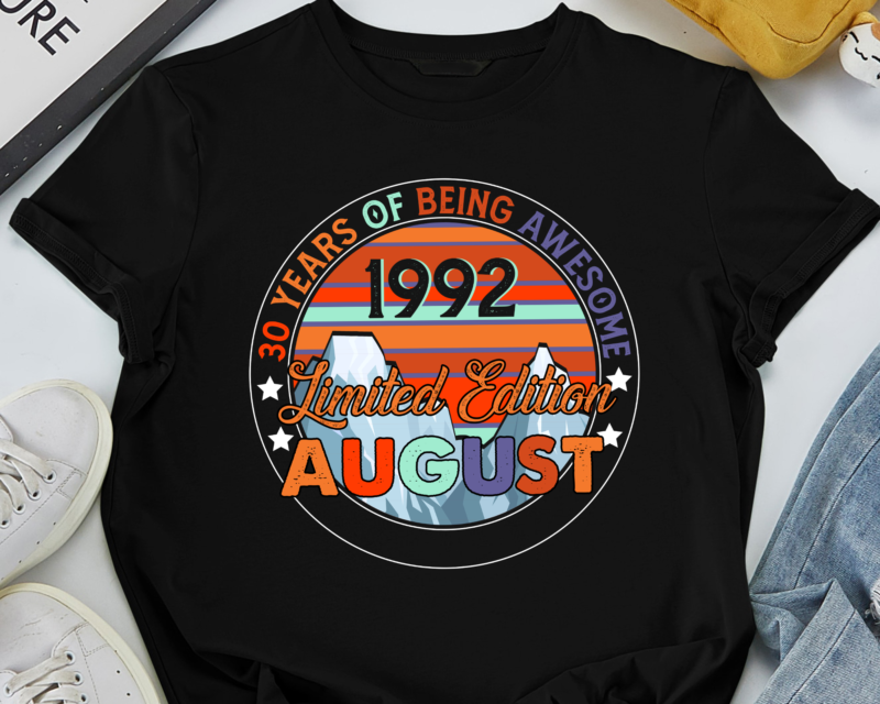 RD 30 Year Old Gift August 1992 Limited Edition 30th Birthday T-Shirt