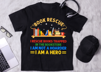 RD Book Rescue Literary Bookworm Book Lovers Men Women Gift T-Shirt