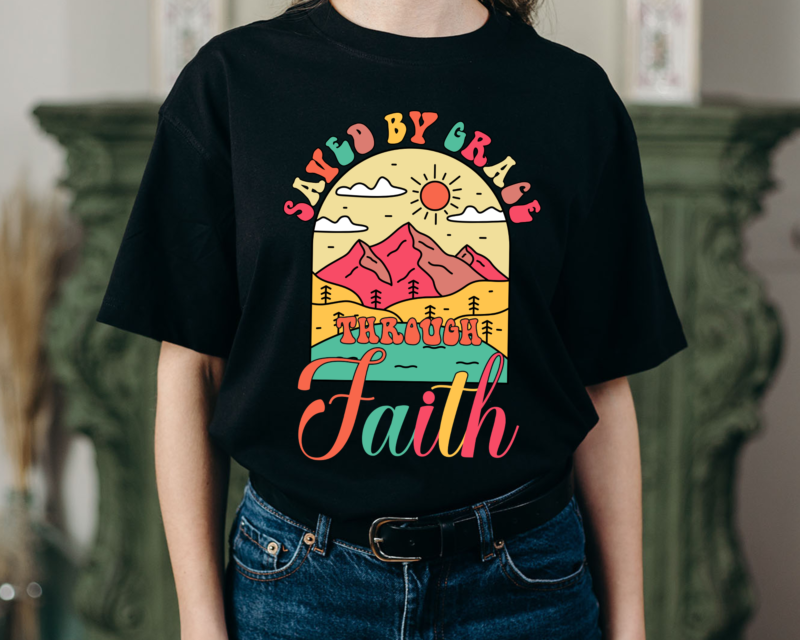 RD Christian sublimation – Christian png – Scripture sublimation – Christian shirt design – Bible verse – Saved by grace through faith png