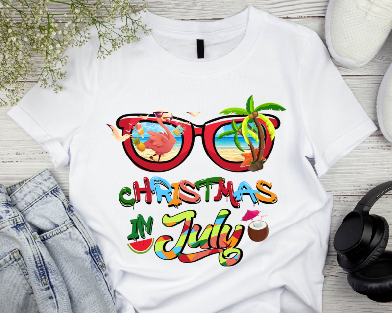 RD Christmas In July, Hello Summer, Summer Vibes, Beach Vacation Gift Digital PNG