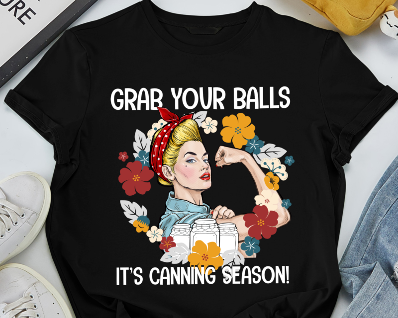 RD Grab Your Balls It_s Canning Season T-Shirt, Funny Canning Food Gift, Cute Homesteader Glass Ball Jar Vintage T Shirts, Mom, Kid, Grandma